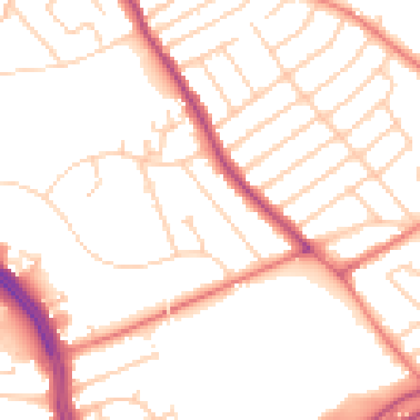 Daytime road noise heatmap for L12 2AU
