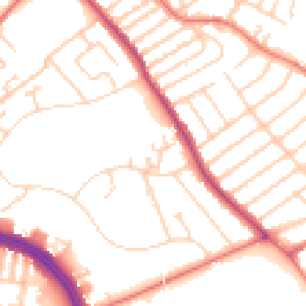 Daytime road noise heatmap for L12 2BF
