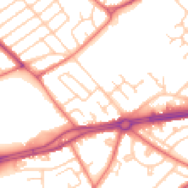 Daytime road noise heatmap for L12 3HH