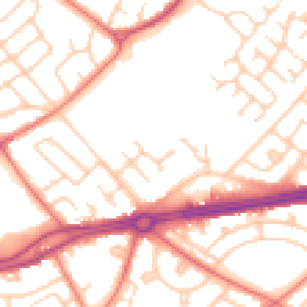 Daytime road noise heatmap for L12 3HJ