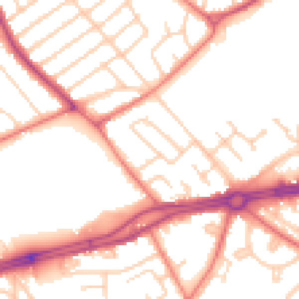Daytime road noise heatmap for L12 3HL