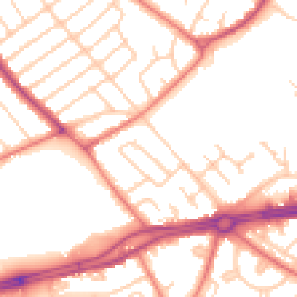 Daytime road noise heatmap for L12 3HN