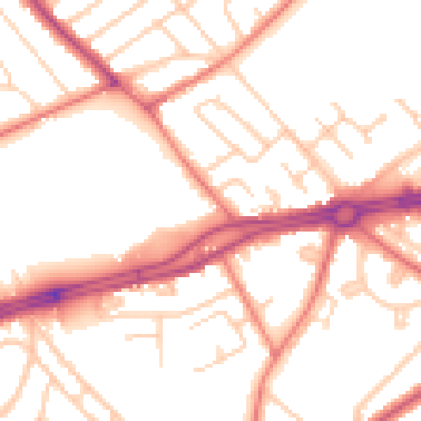 Daytime road noise heatmap for L12 3HQ