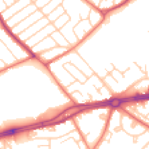 Daytime road noise heatmap for L12 3HW