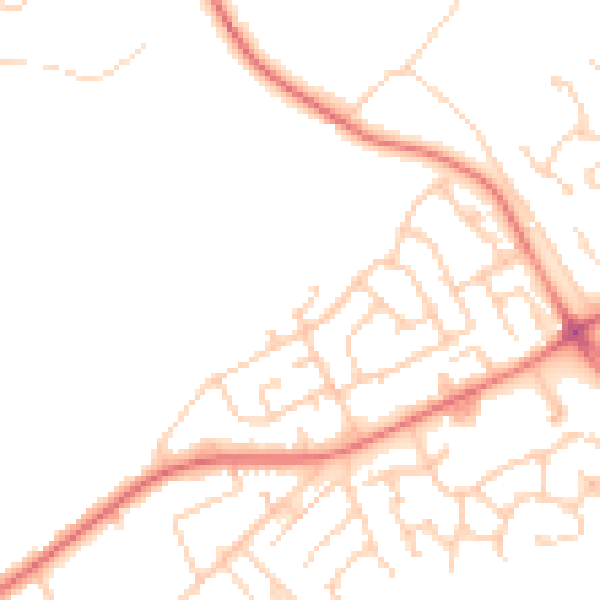 Daytime road noise heatmap for L12 4BA