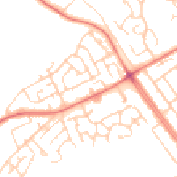 Daytime road noise heatmap for L12 4UZ