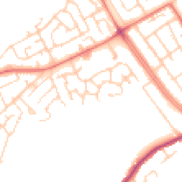 Daytime road noise heatmap for L12 4YW