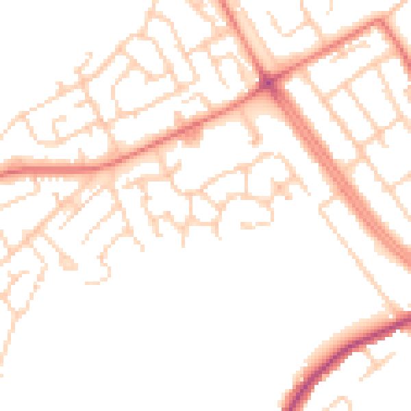Daytime road noise heatmap for L12 4YZ