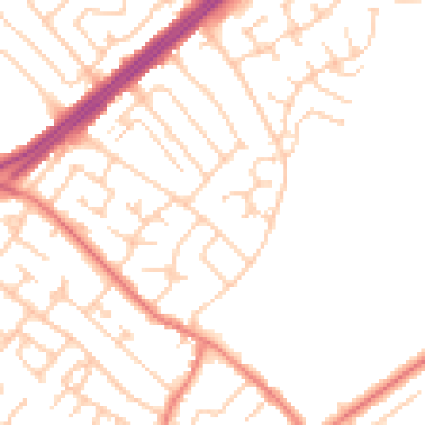 Daytime road noise heatmap for L12 5EG