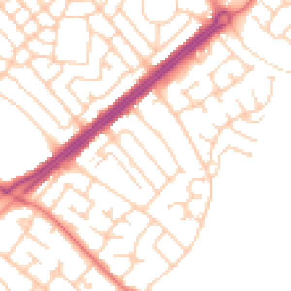 Daytime road noise heatmap for L12 5HE