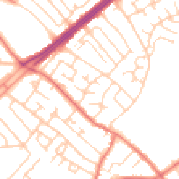 Daytime road noise heatmap for L12 5HU