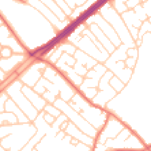 Daytime road noise heatmap for L12 5JB