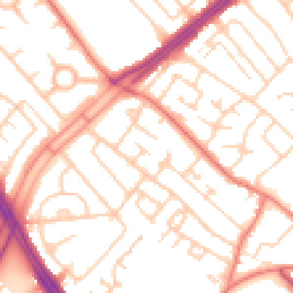 Daytime road noise heatmap for L12 5JJ