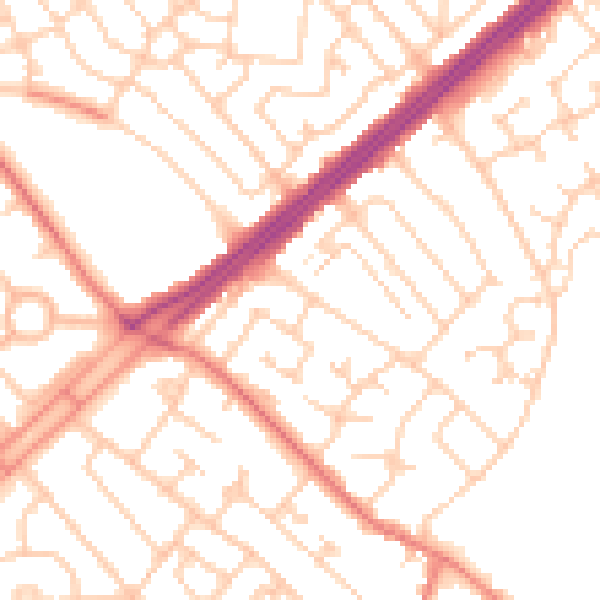 Daytime road noise heatmap for L12 5LE