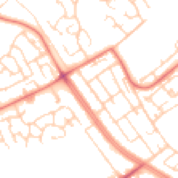 Daytime road noise heatmap for L12 6QU