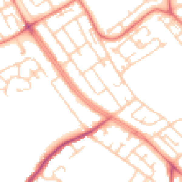 Daytime road noise heatmap for L12 6QX