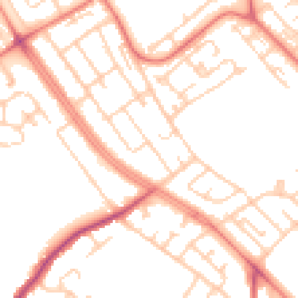 Daytime road noise heatmap for L12 6QZ