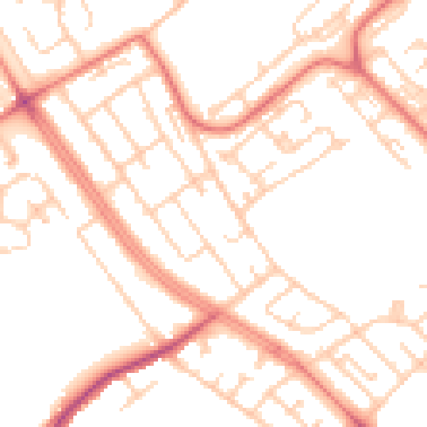 Daytime road noise heatmap for L12 6RW