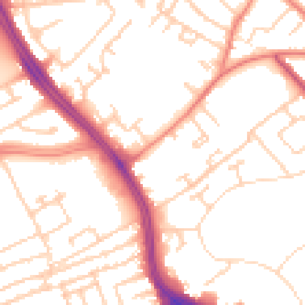 Daytime road noise heatmap for L12 7AE