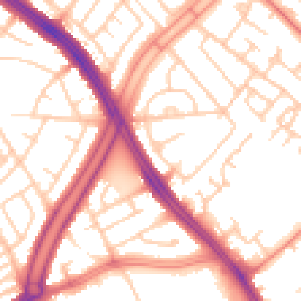 Daytime road noise heatmap for L12 7HA