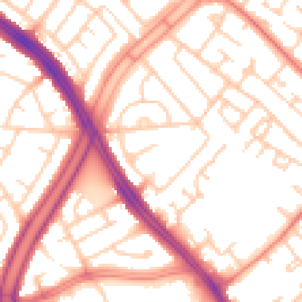 Daytime road noise heatmap for L12 7HB