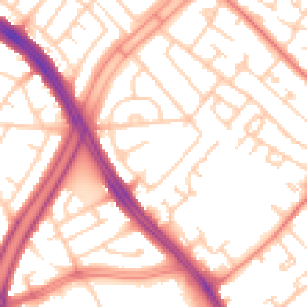 Daytime road noise heatmap for L12 7HD