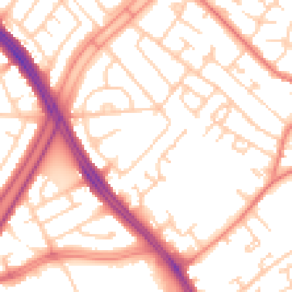 Daytime road noise heatmap for L12 7HG