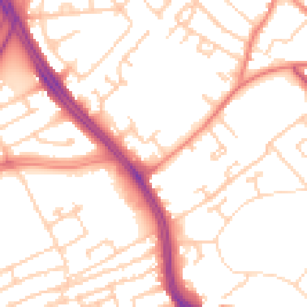 Daytime road noise heatmap for L12 7JF