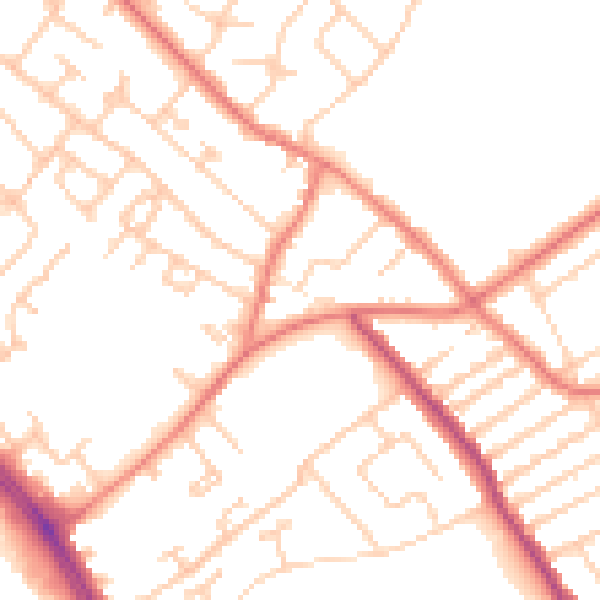 Daytime road noise heatmap for L12 7JJ