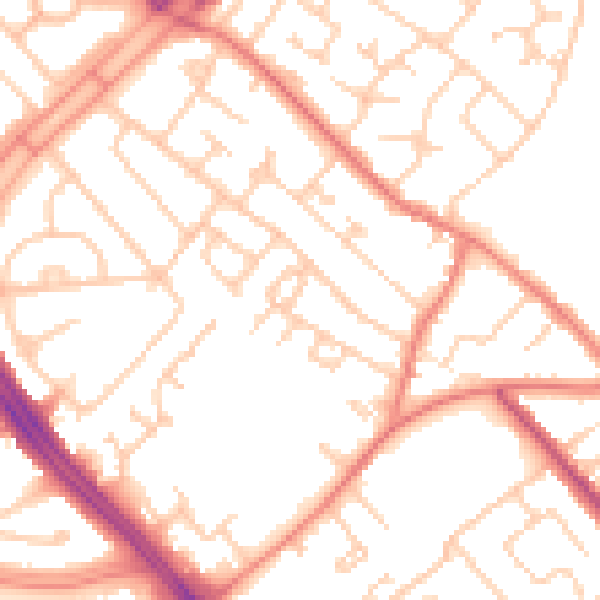 Daytime road noise heatmap for L12 7JL
