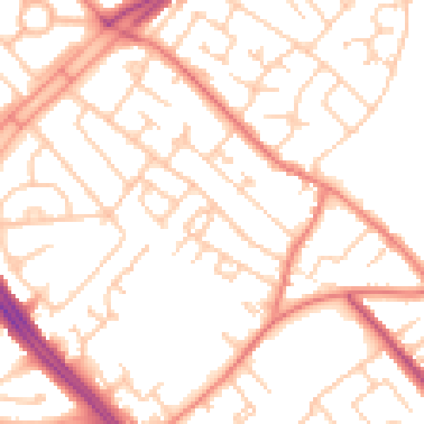 Daytime road noise heatmap for L12 7JP
