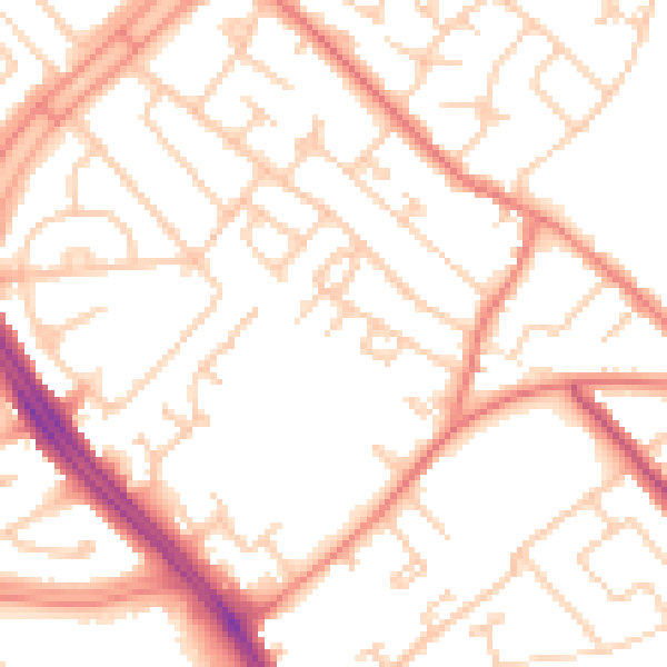 Daytime road noise heatmap for L12 7JS