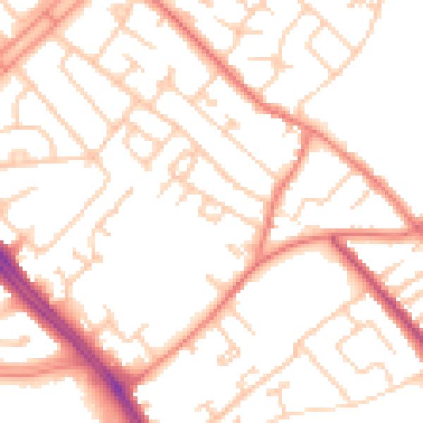 Daytime road noise heatmap for L12 7JT