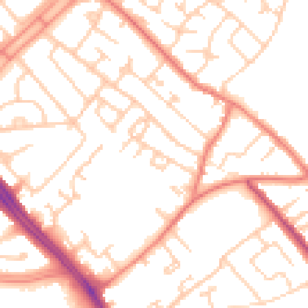 Daytime road noise heatmap for L12 7JY