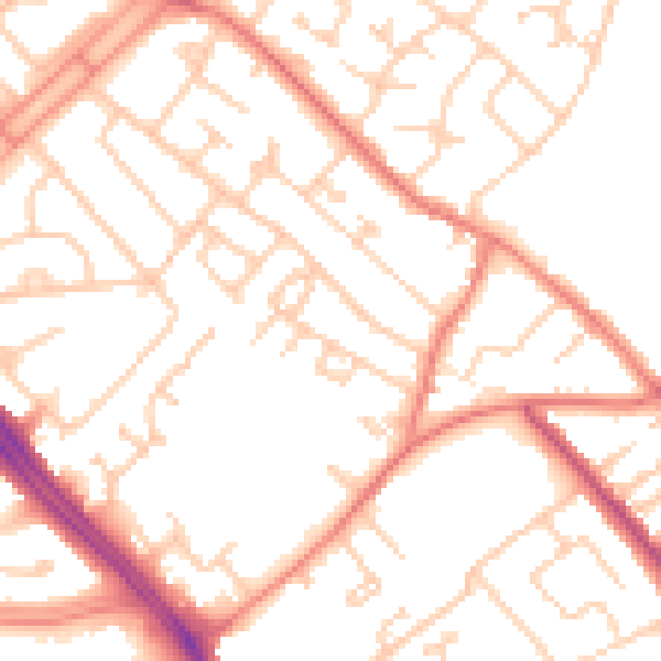 Daytime road noise heatmap for L12 7JZ