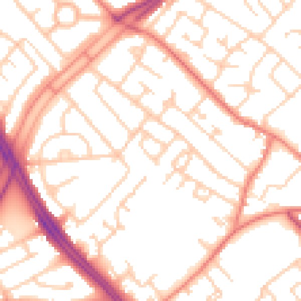 Daytime road noise heatmap for L12 7LJ