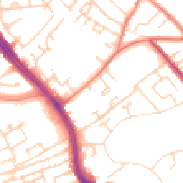 Daytime road noise heatmap for L12 7LQ