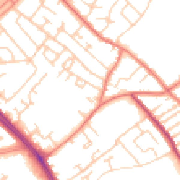 Daytime road noise heatmap for L12 7NA