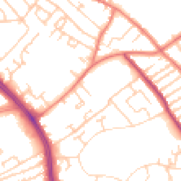 Daytime road noise heatmap for L12 7NB