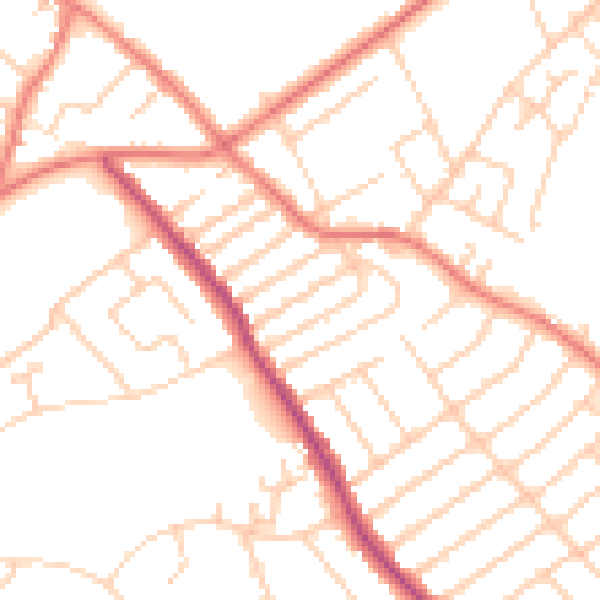 Daytime road noise heatmap for L12 8QD