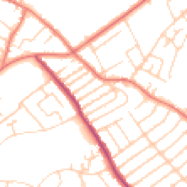 Daytime road noise heatmap for L12 8QN
