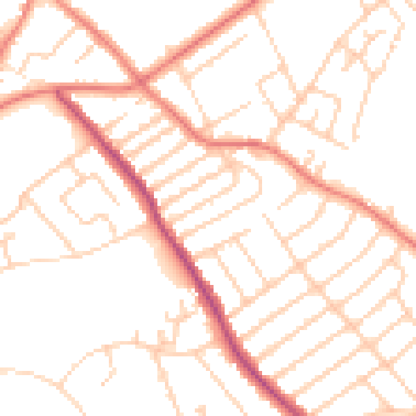 Daytime road noise heatmap for L12 8QP