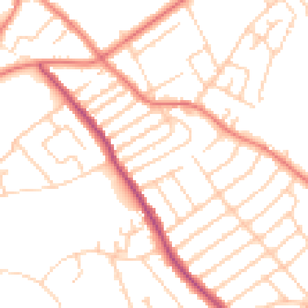 Daytime road noise heatmap for L12 8QS