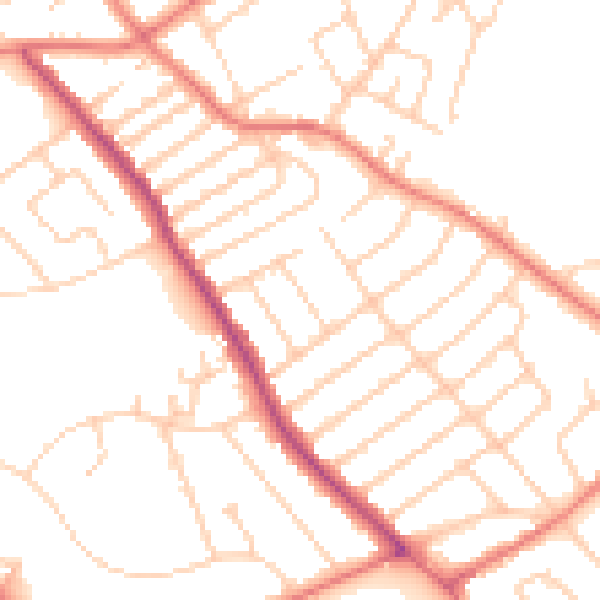 Daytime road noise heatmap for L12 8QU