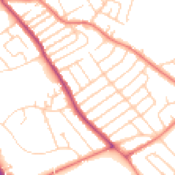 Daytime road noise heatmap for L12 8QX