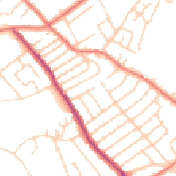 Daytime road noise heatmap for L12 8QY