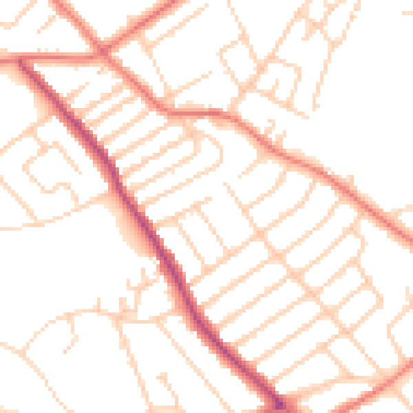 Daytime road noise heatmap for L12 8QZ