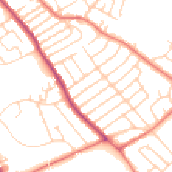 Daytime road noise heatmap for L12 8RB