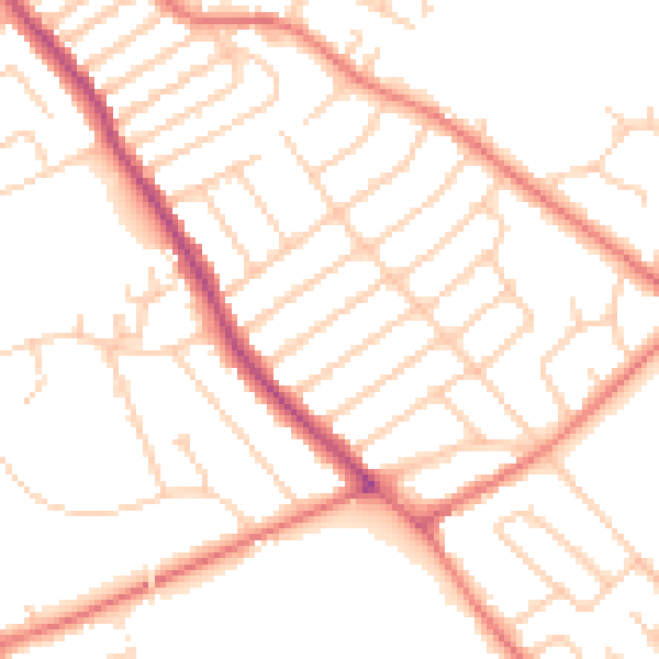 Daytime road noise heatmap for L12 8RD