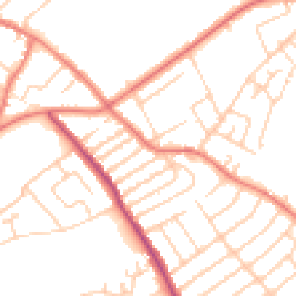 Daytime road noise heatmap for L12 8SN